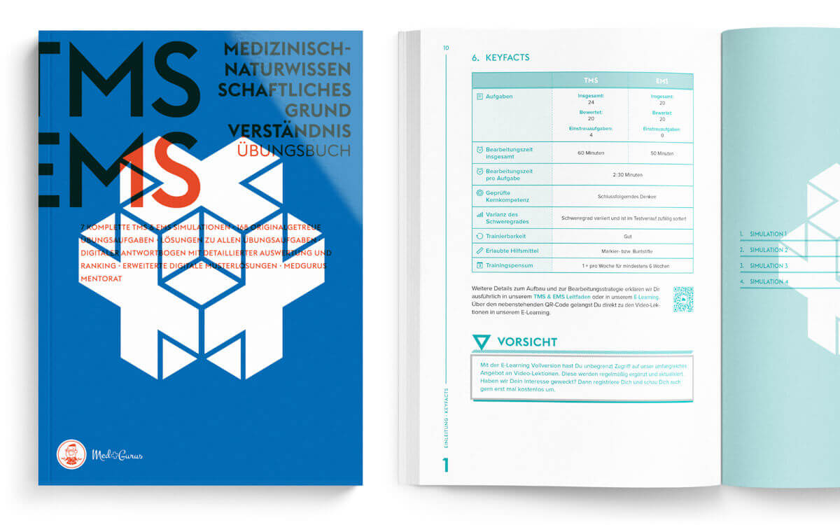 TMS & EMS Übungsbuch Medizinisch-naturwissenschaftliches Grundverständnis 2022 Innenansicht 1