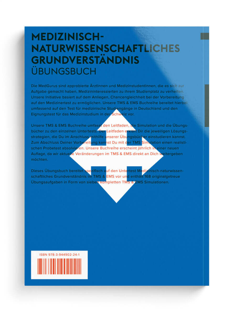 TMS & EMS Übungsbuch Medizinisch-naturwissenschaftliches Grundverständnis 2022 Backcover