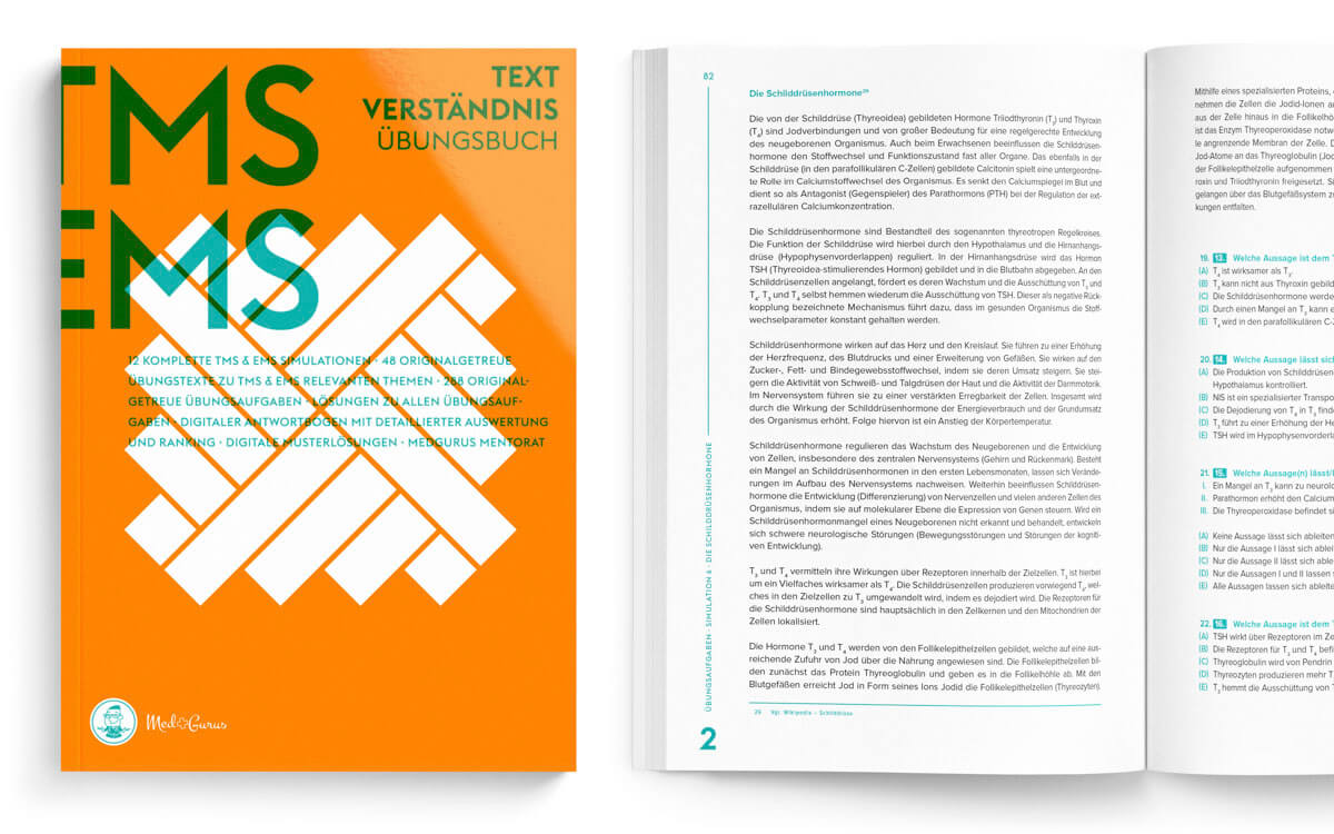 TMS & EMS Übungsbuch Textverständnis 2023 Vorderseite 1